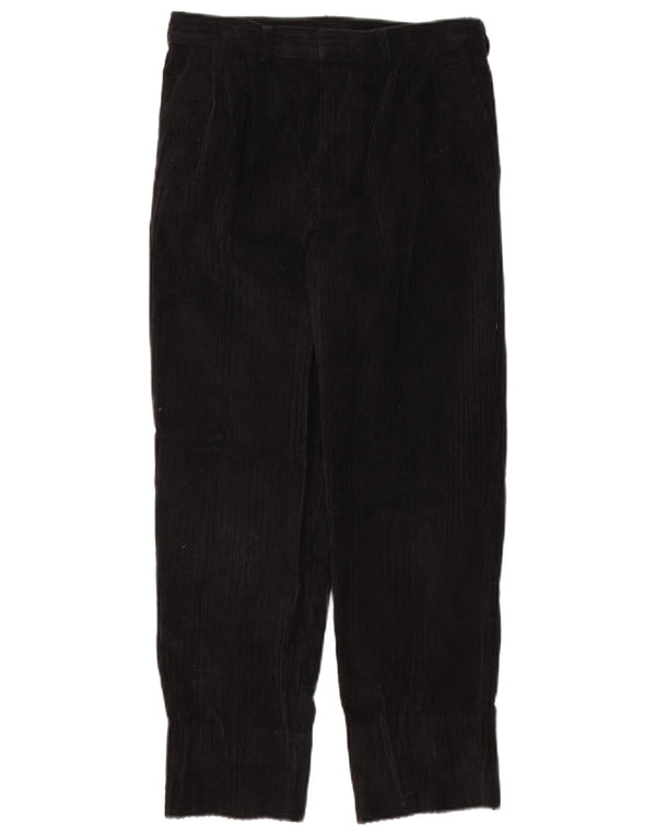 St. Bernard Womens Pegged Corduroy Trousers W28 L26 Black Cotton