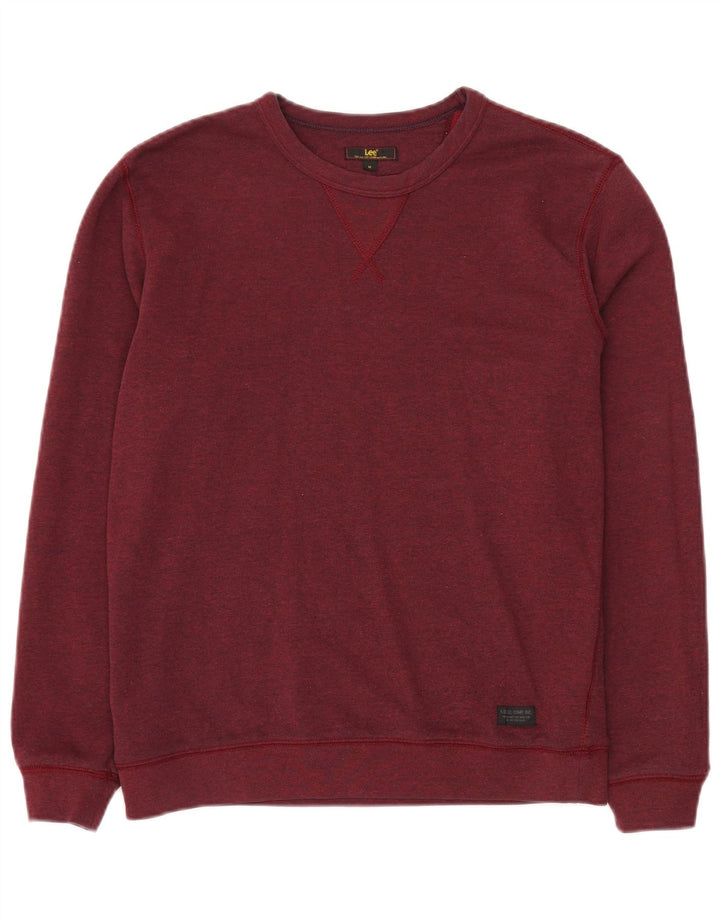 Lee Mens Sweatshirt Jumper Medium Maroon Cotton