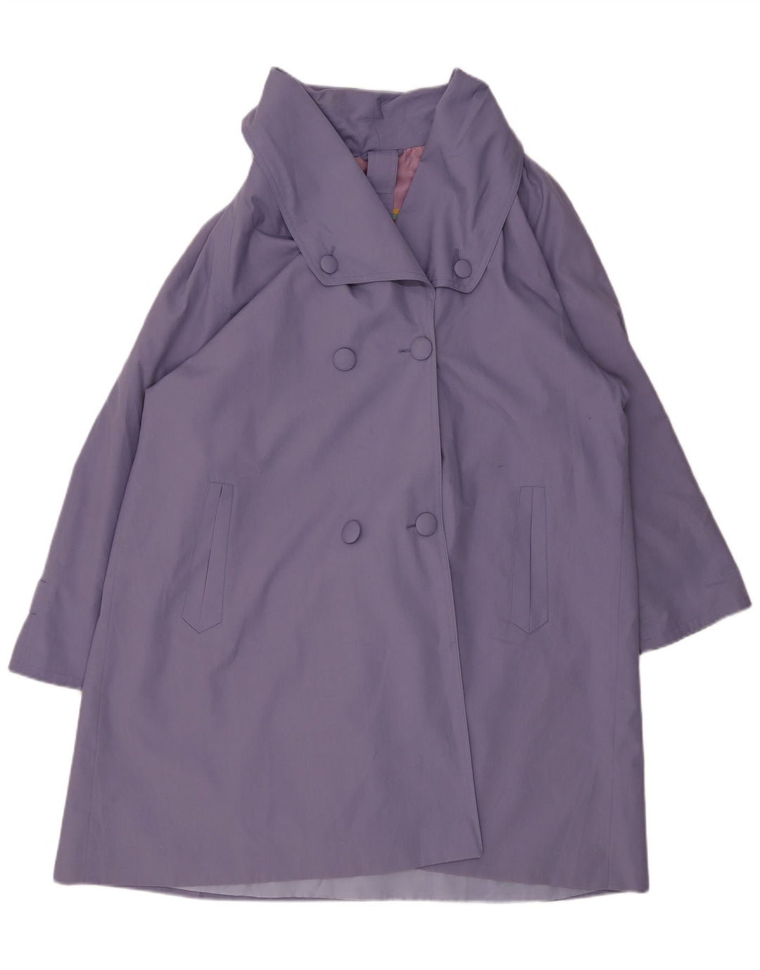Vintage Womens Double Breasted Coat UK 22 2XL Purple Polyester