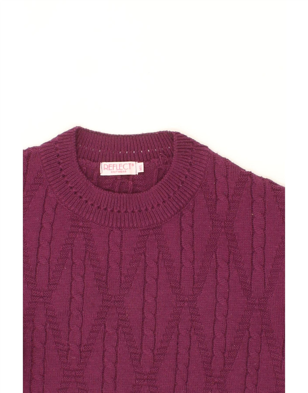 VINTAGE Womens Crew Neck Jumper Sweater UK 14 Medium Maroon Polyester Vintage Vintage and Second-Hand Vintage from Messina Hembry 