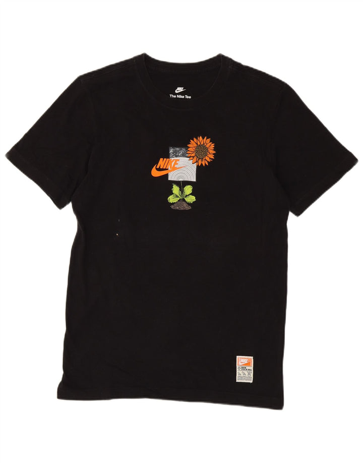 NIKE Mens Graphic T-Shirt Top Small Black Floral