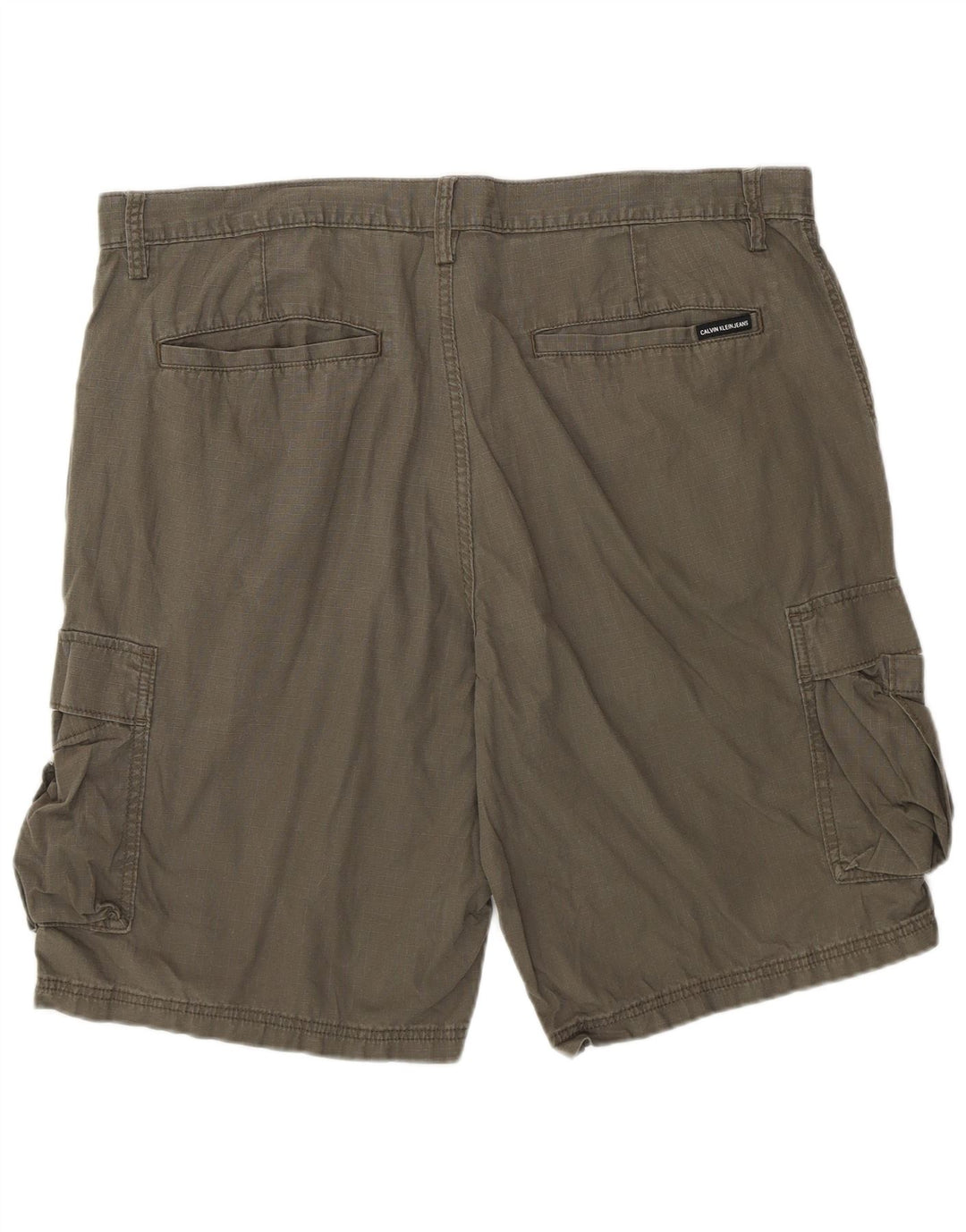 Calvin Klein Mens Cargo Shorts W38 XL Khaki Cotton