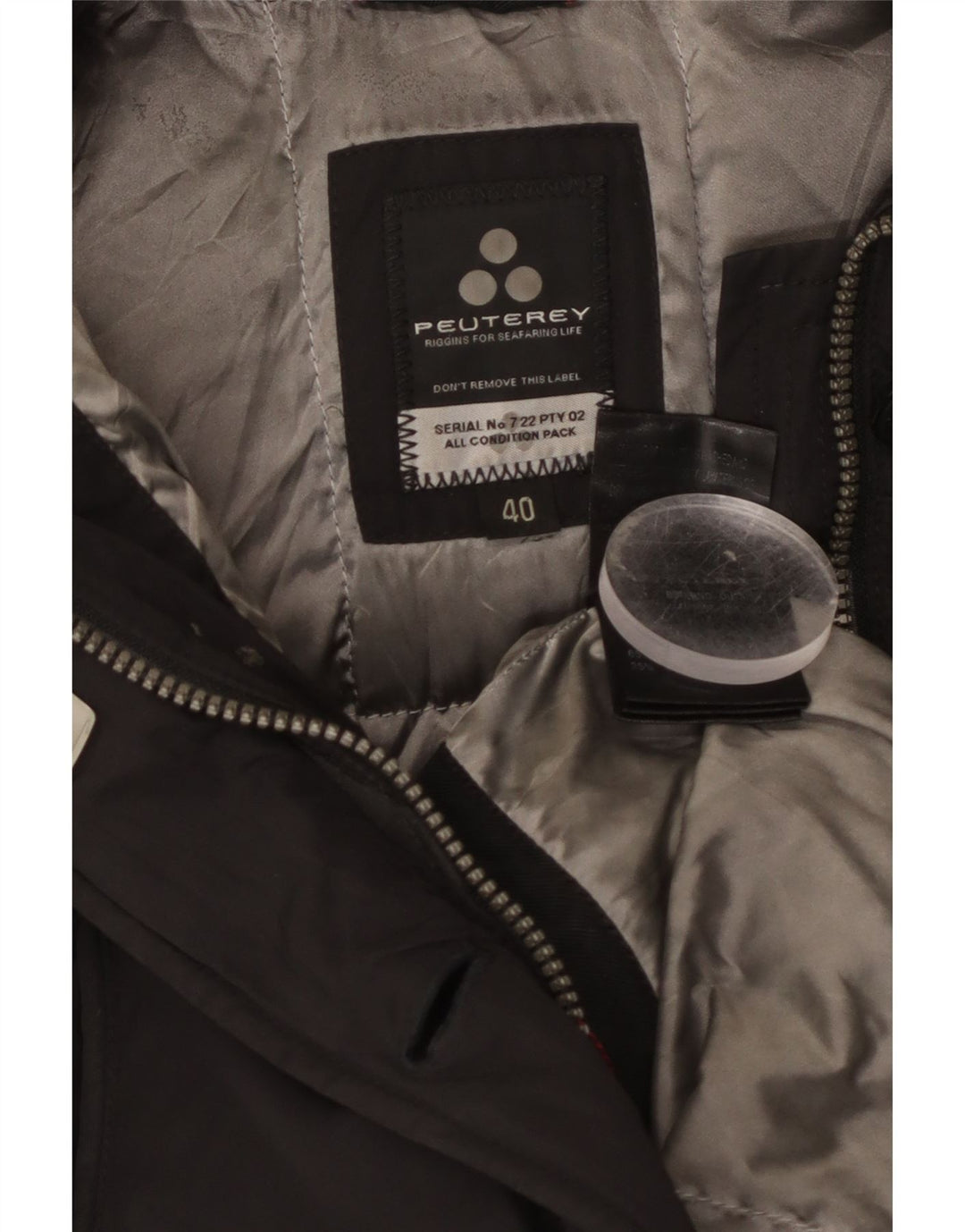 PEUTEREY Womens Padded Coat IT 40 Small Black Polyamide