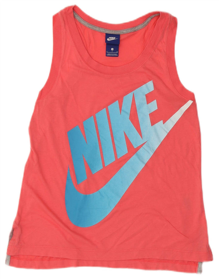 NIKE Womens Graphic Vest Top UK 10 Small Pink Polyester