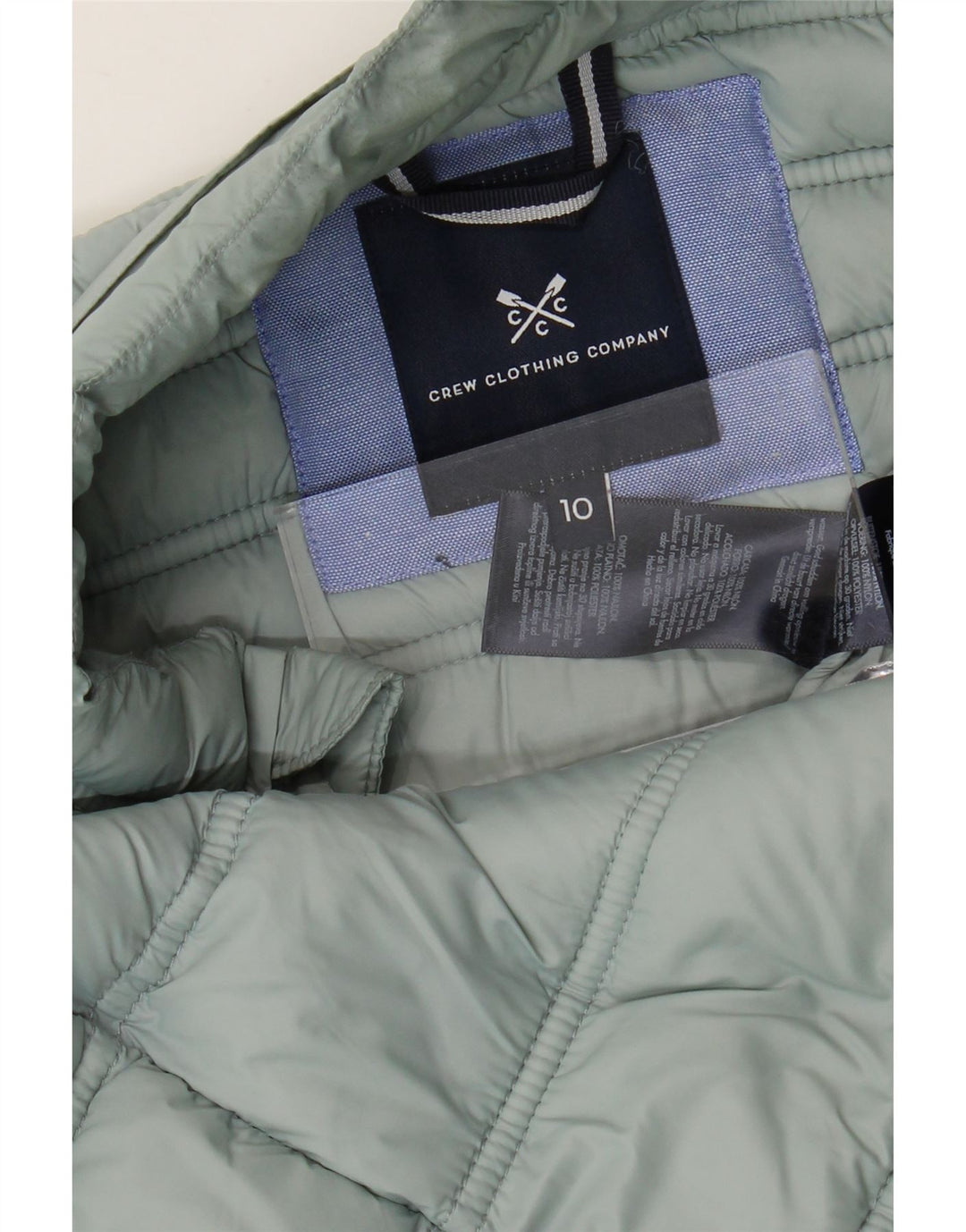 CREW CLOTHING Womens Padded Gilet UK 10 Small Green Nylon