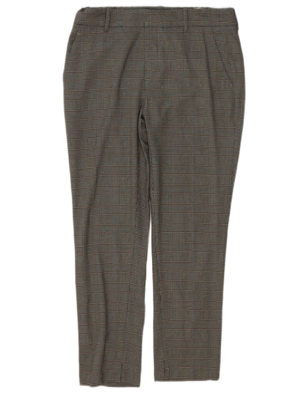 ZARA Womens Slim Chino Trousers EU 40 Medium W30 L28 Grey Houndstooth