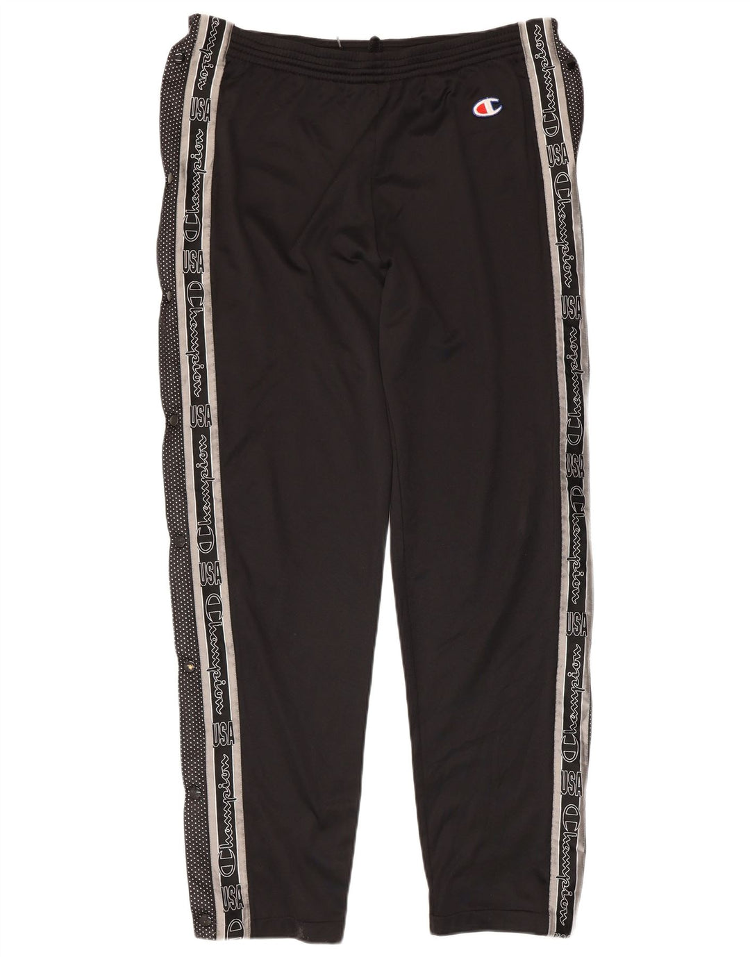 CHAMPION Mens USA Graphic Tracksuit Trousers Small  Black