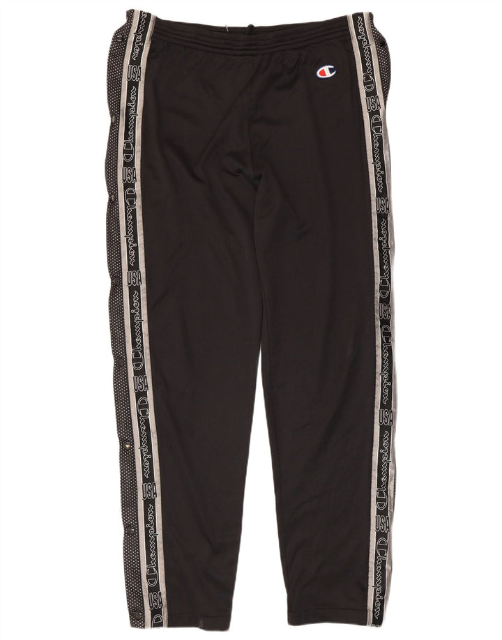 CHAMPION Mens USA Graphic Tracksuit Trousers Small  Black