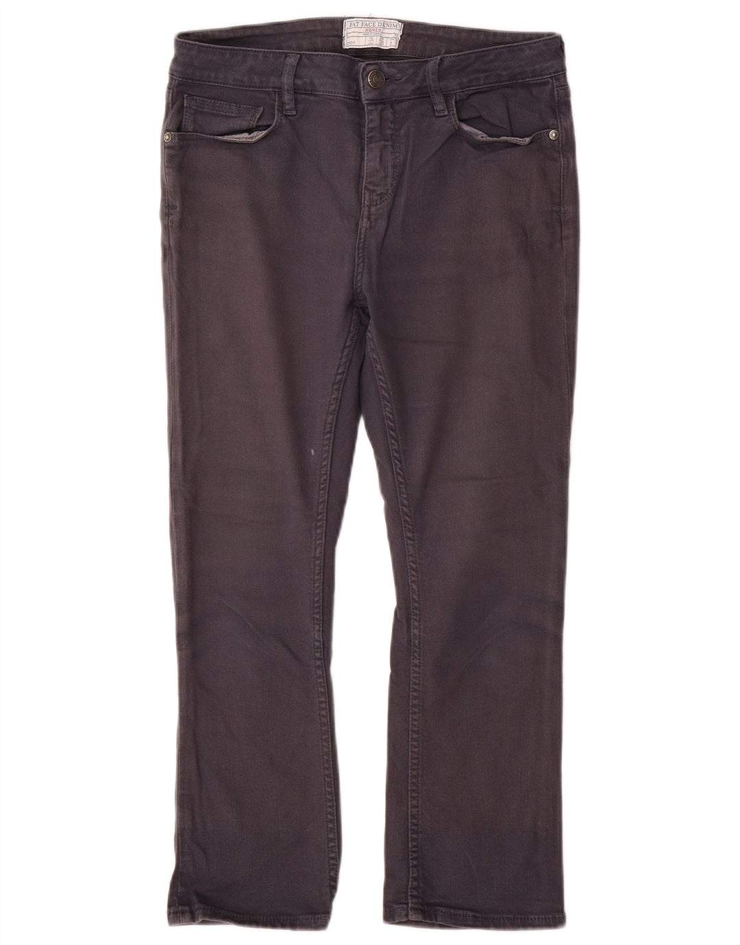 Fat Face Womens Cropped Jeans UK 10 Small W28 L23 Grey Cotton