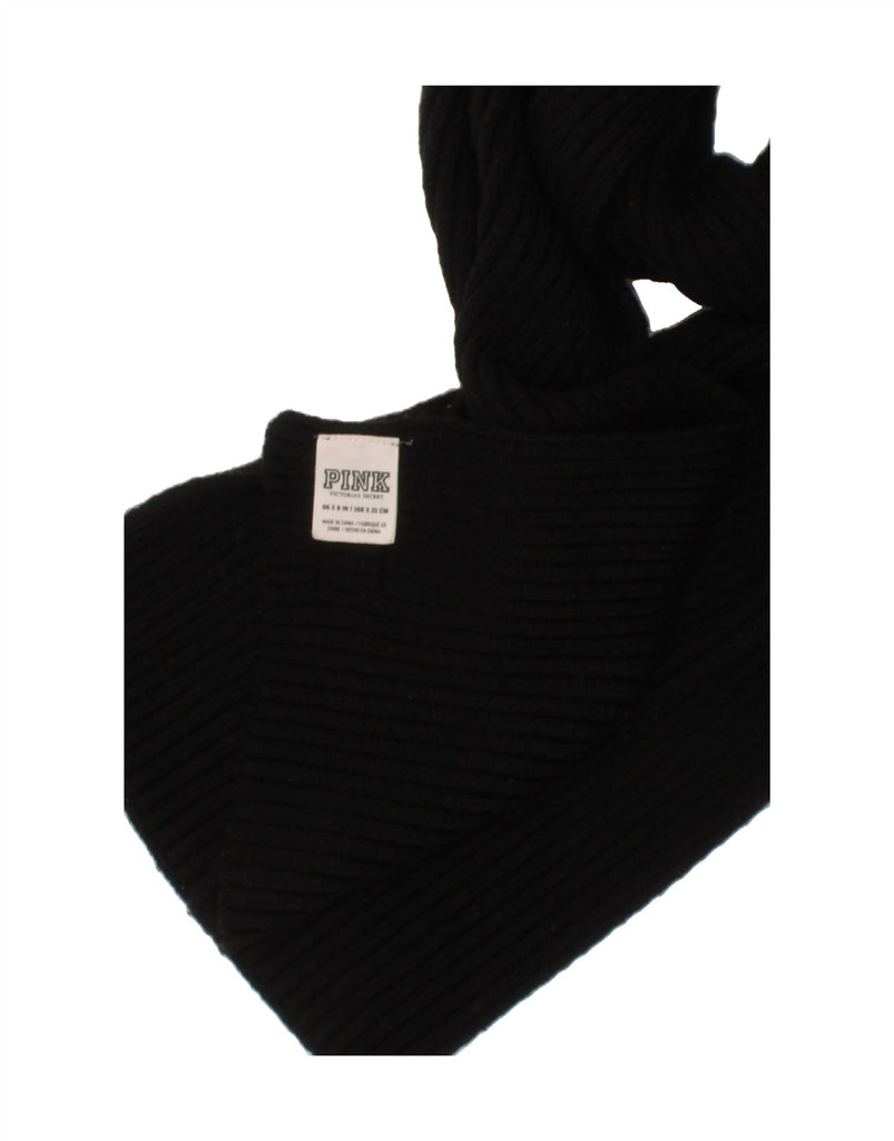 VICTORIAS SECRET Womens Knit Rectangle Scarf One Size Black Acrylic Vintage Victorias Secret and Second-Hand Victorias Secret from Messina Hembry 
