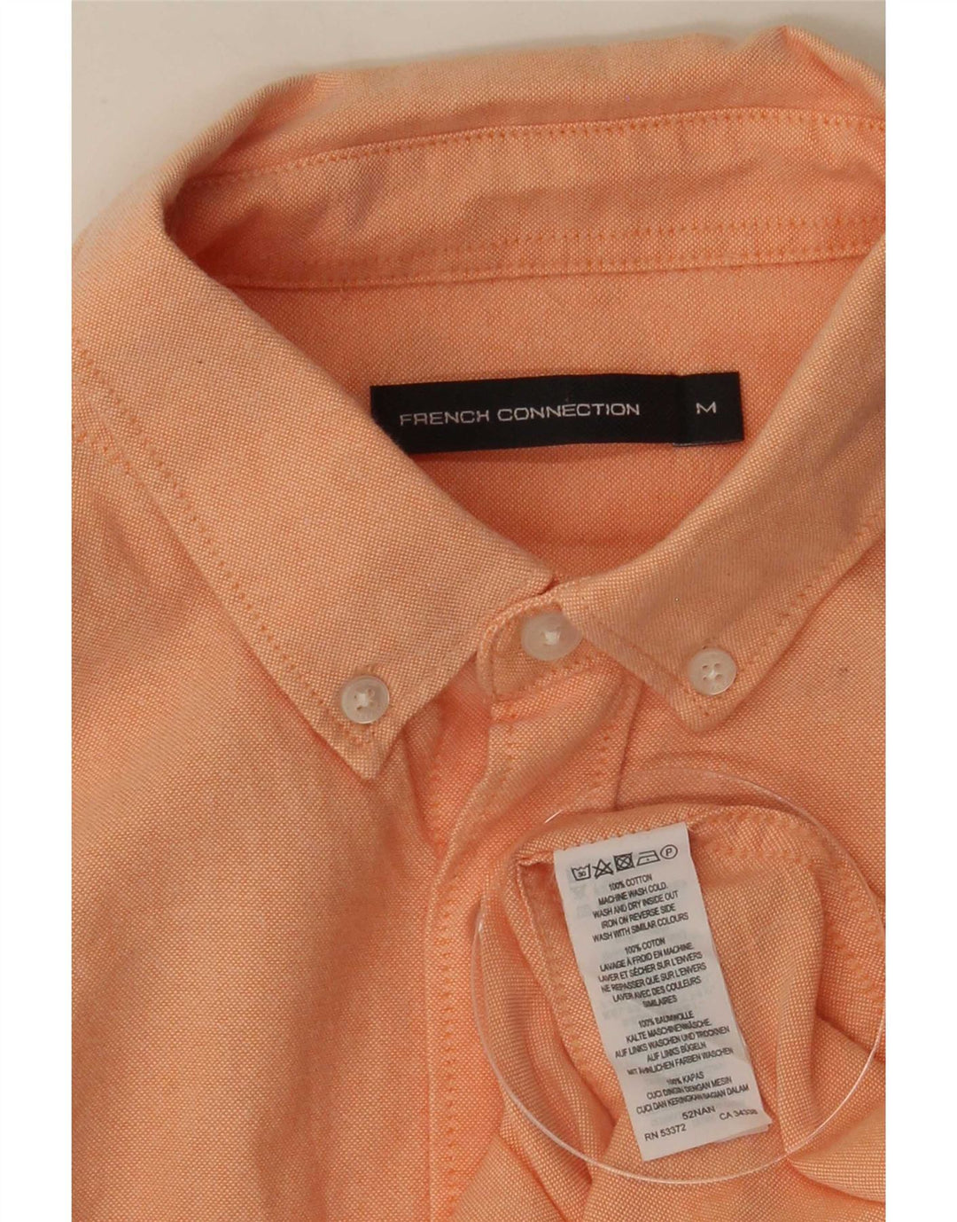 French Connection Mens Shirt Medium Orange Cotton