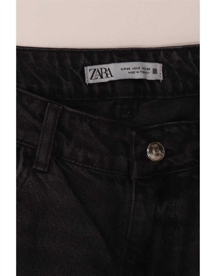 Zara Womens High Rise Straight Jeans EU 40 Medium W30 L29 Grey