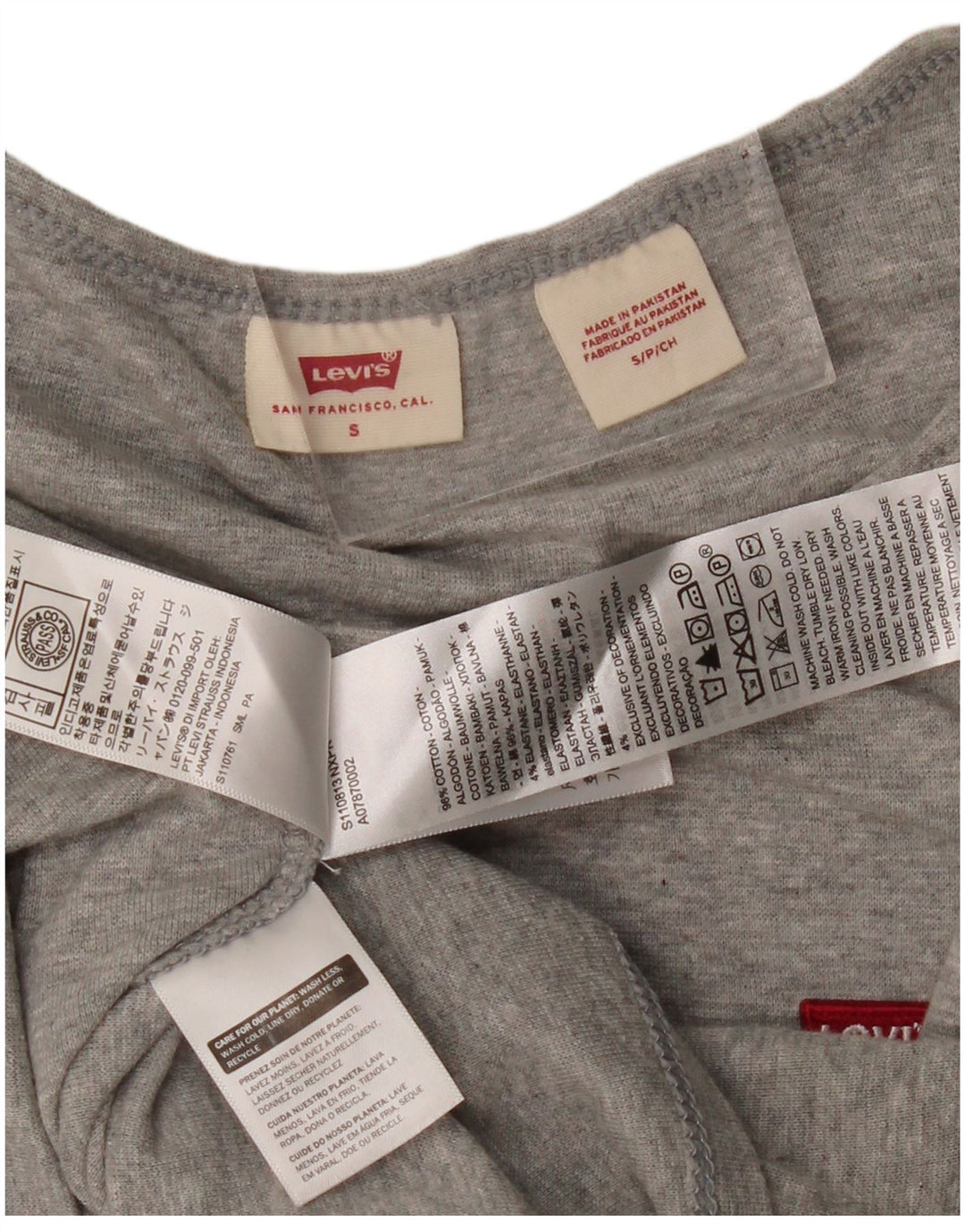 Levi's Womens Top Long Sleeve UK 10 Small Grey Cotton