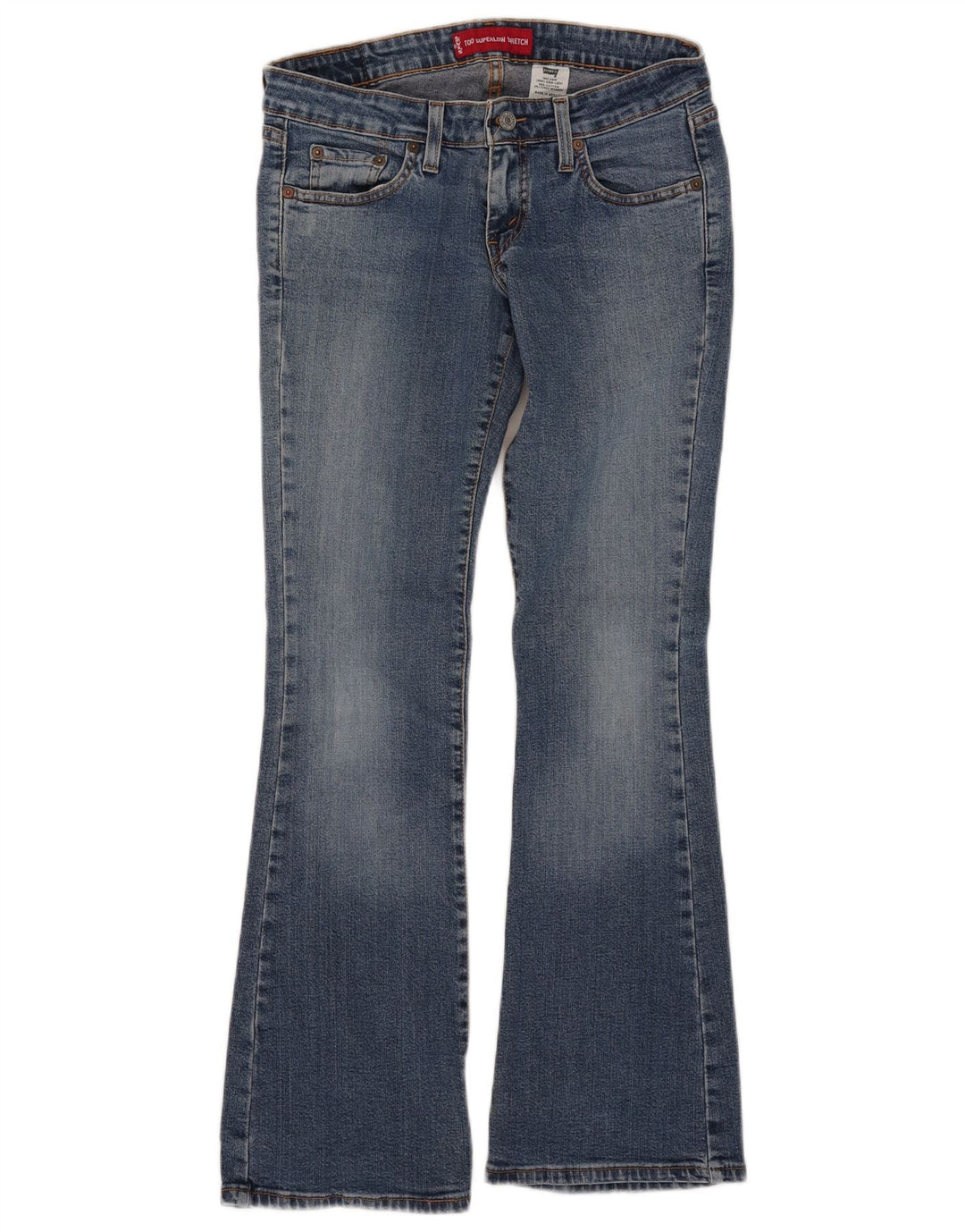 Levi's Womens 524 Super Low Bootcut Jeans Medium W30 L30 Blue Cotton