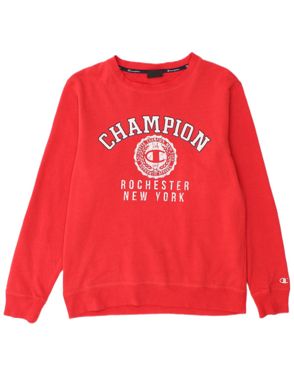 Champion Mens Graphic Sweatshirt Jumper Medium Red Polyester