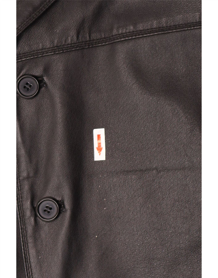 Vintage Mens Leather Jacket IT 52 XL Black Leather