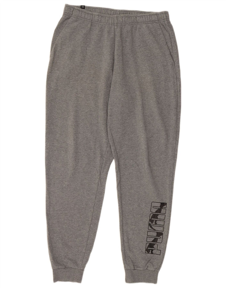 Puma Mens Graphic Tracksuit Trousers Joggers Large Grey