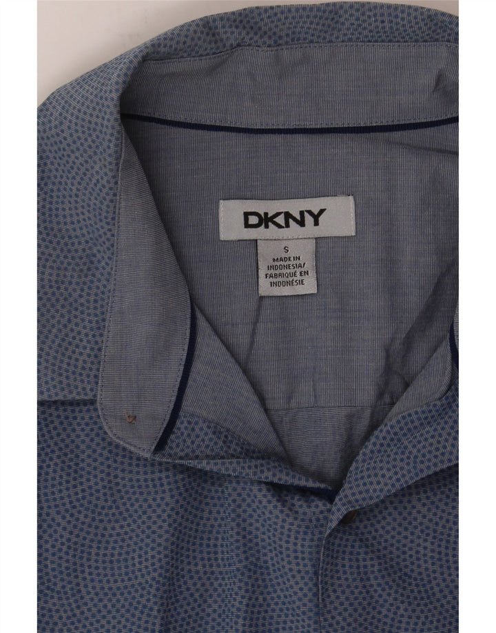 DKNY Mens Shirt Small Navy Blue Spotted Cotton Vintage Dkny and Second-Hand Dkny from Messina Hembry 