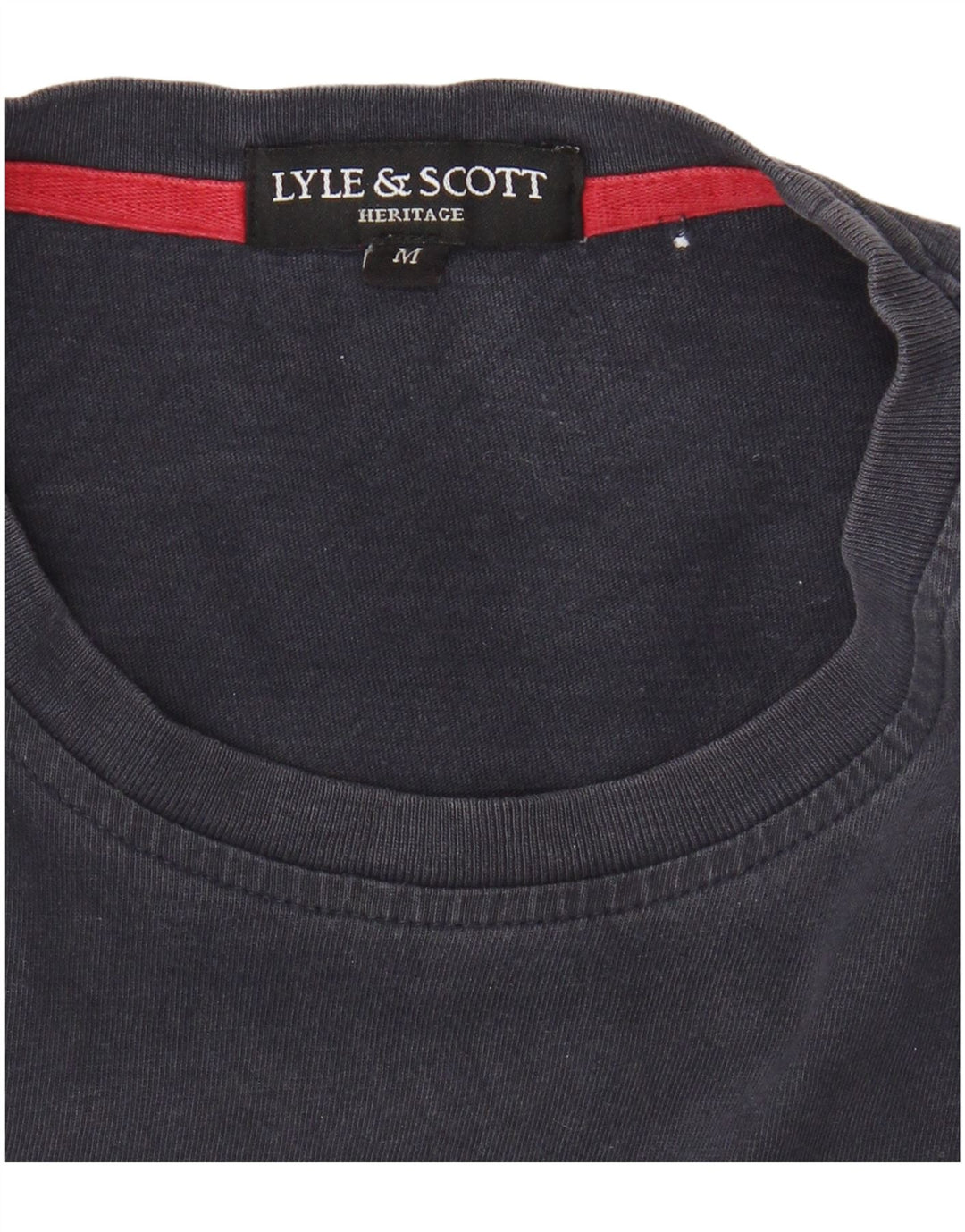 LYLE & SCOTT Mens Heritage T-Shirt Top Medium Navy Blue Cotton