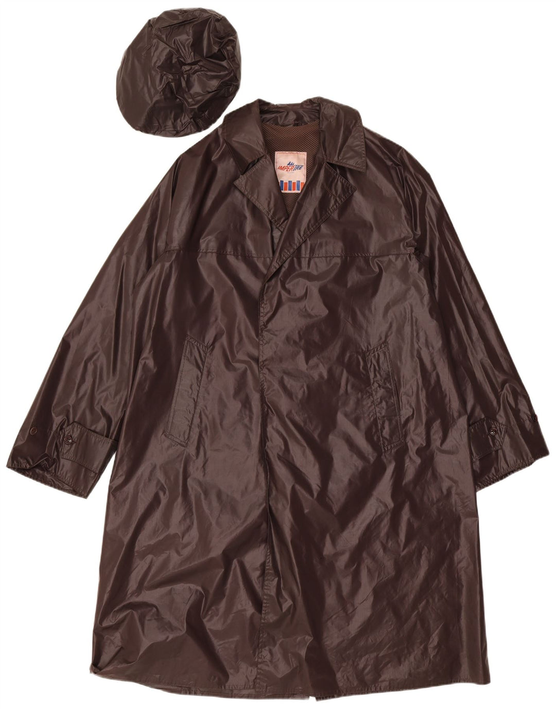Vintage Mens Milano Raincoat UK 40 Large Brown