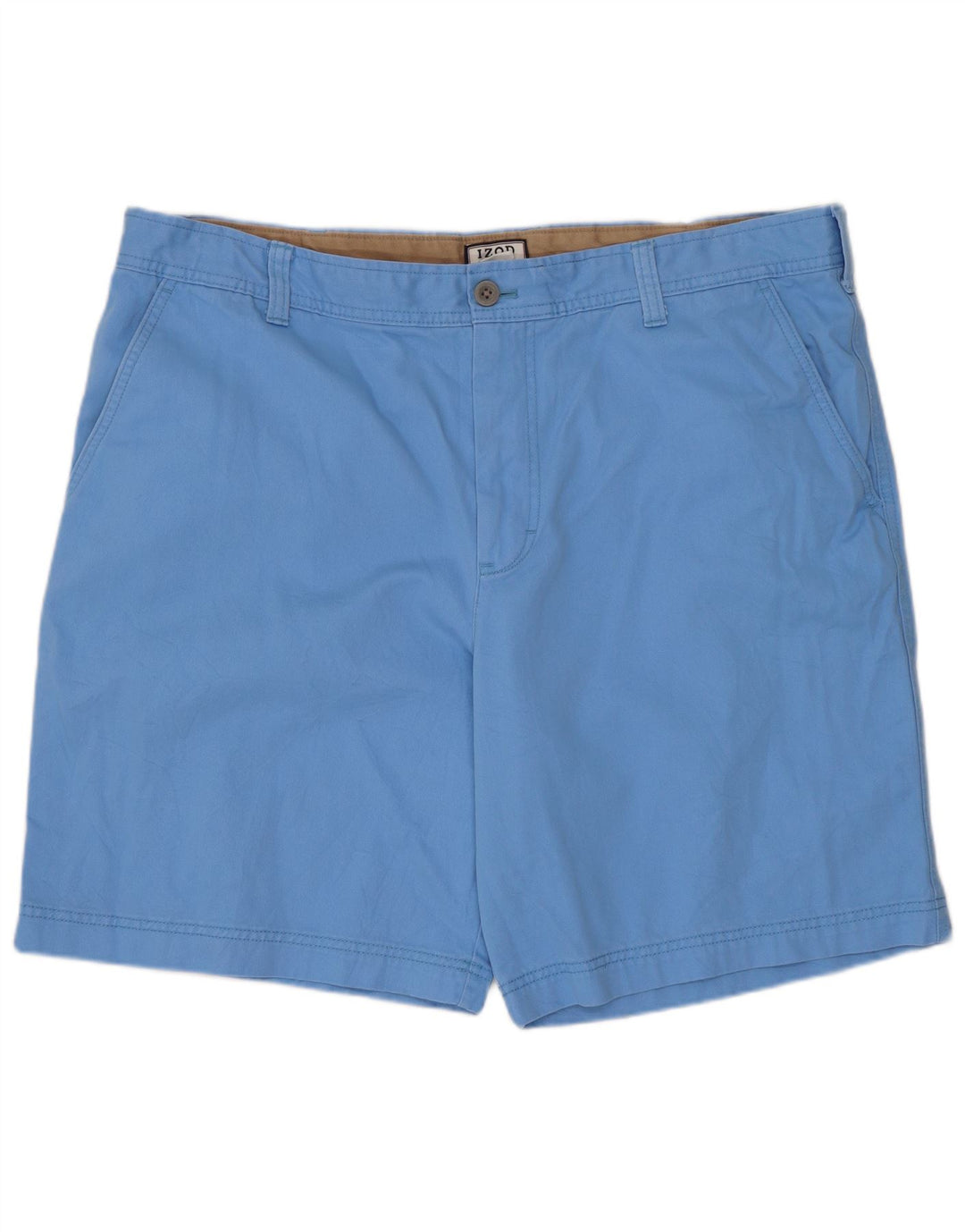 Izod Mens Chino Shorts W40 XL Blue Cotton