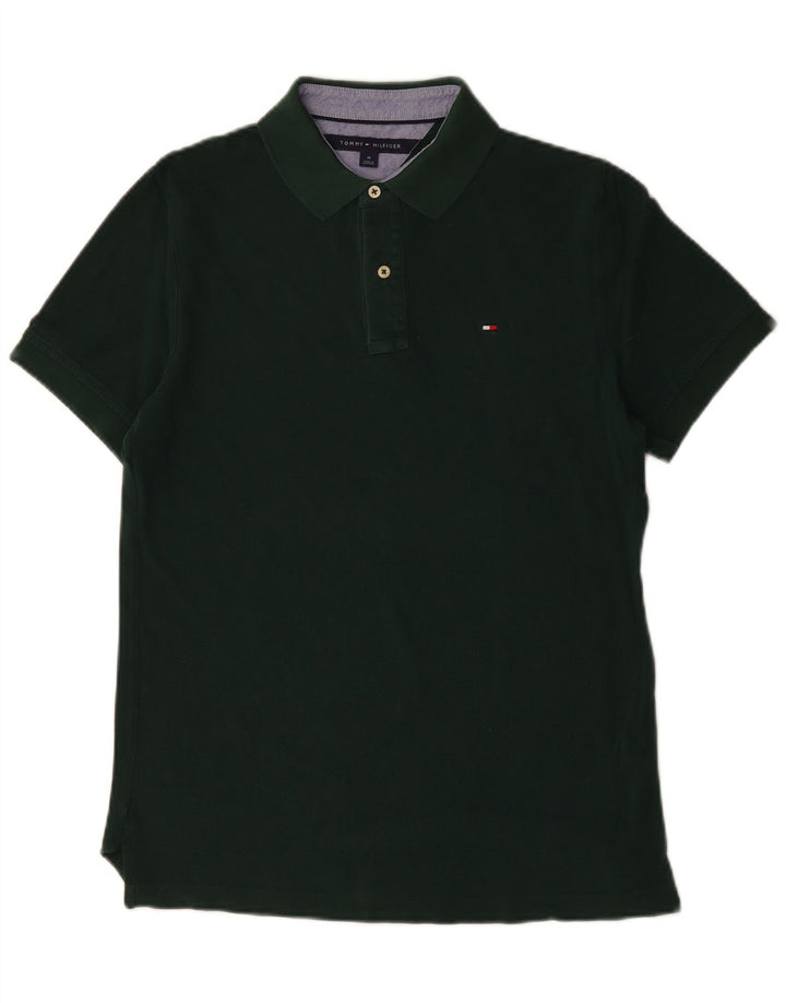 Tommy Hilfiger Mens Polo Shirt Medium Green Cotton