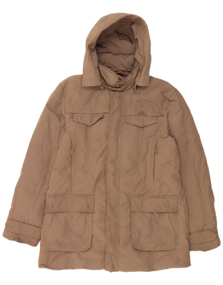 Kappa Mens Hooded Padded Jacket UK 42 XL Beige Polyester