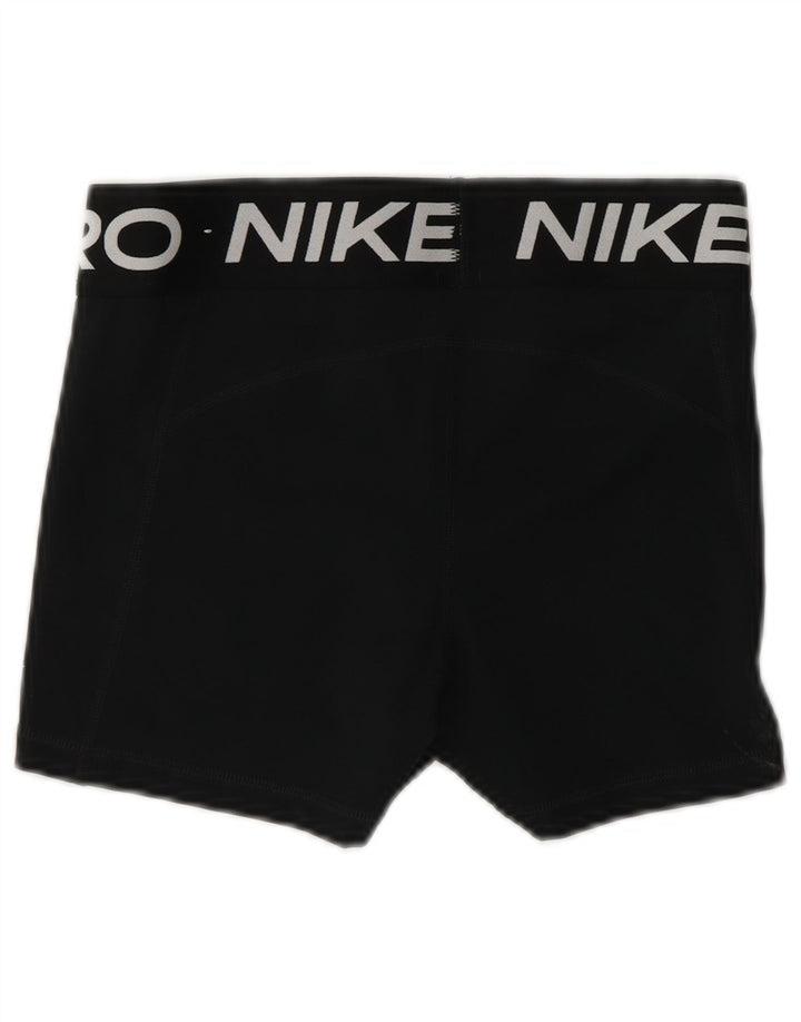 NIKE Womens Dri Fit Graphic Sport Shorts UK 10 Small  Black Polyester