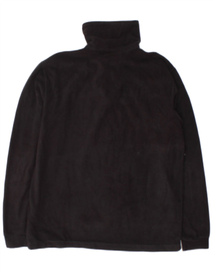 Champion Mens Zip Neck Fleece Jumper Small Black Polyester