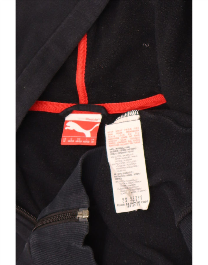 Puma Mens Zip Hoodie Sweater Medium Black Cotton