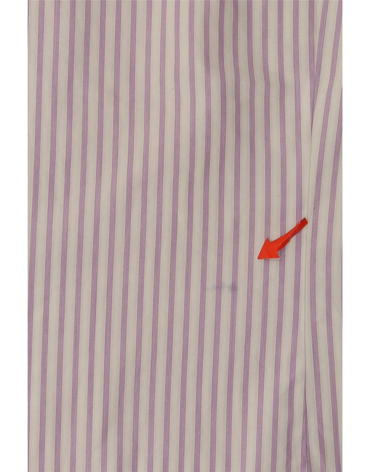 Ted Baker Mens Shirt Size 4 Large Purple Pinstripe Cotton