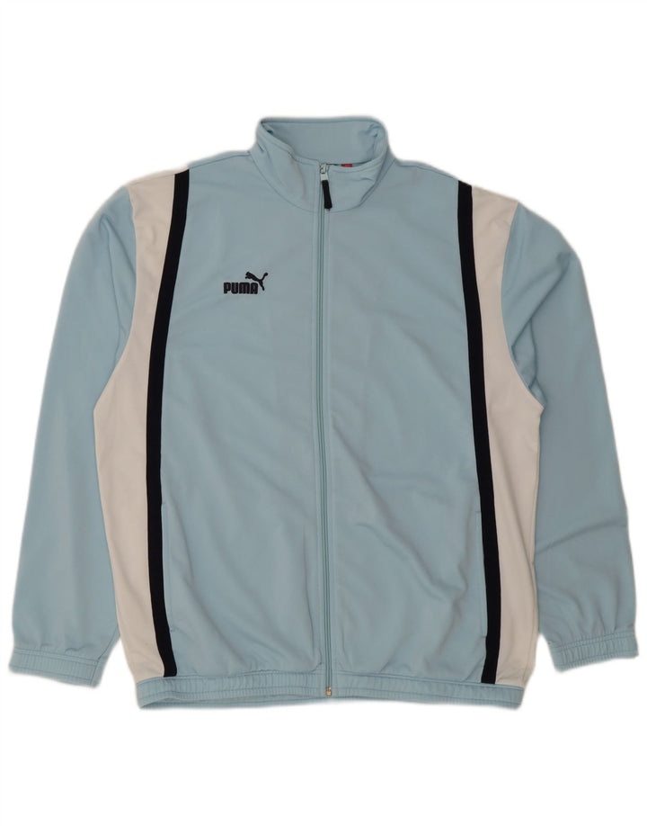 Puma Mens Tracksuit Top Jacket Large Blue Colourblock Polyester