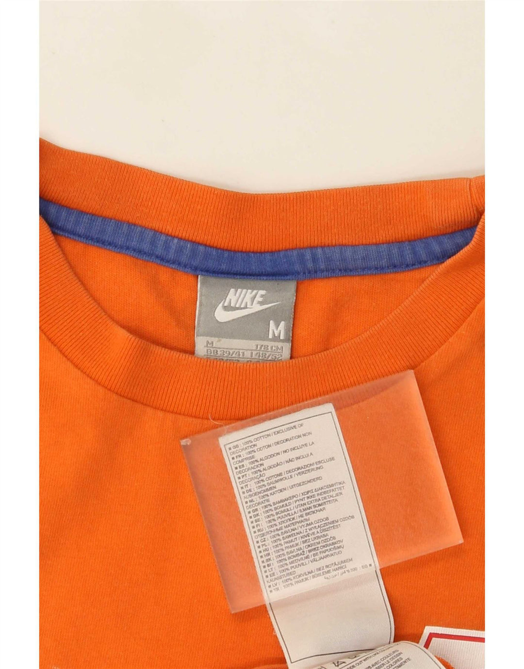 Nike Mens KNVB Graphic T-Shirt Top Medium Orange Cotton