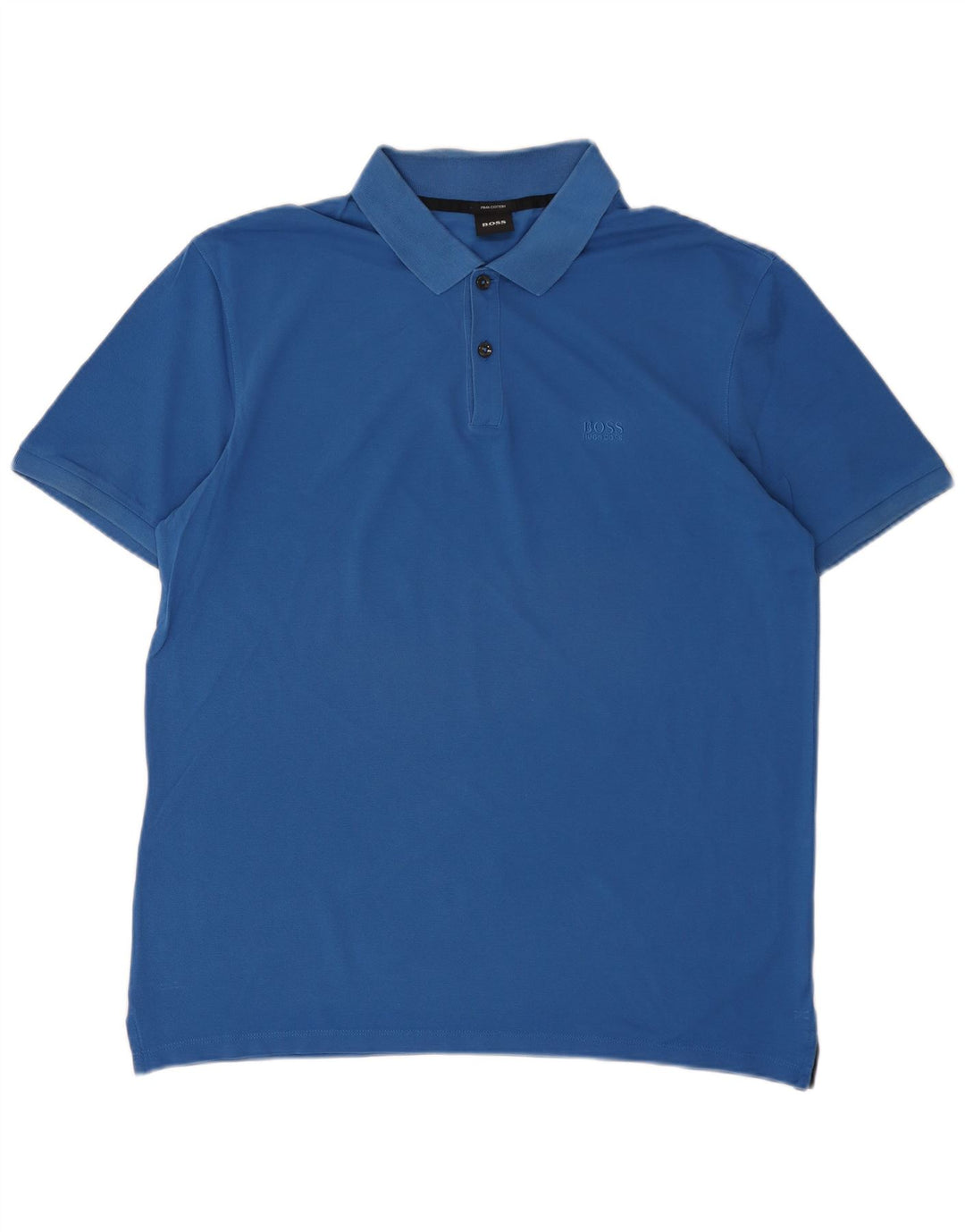 Hugo Boss Mens Polo Shirt XL Blue Cotton Designer