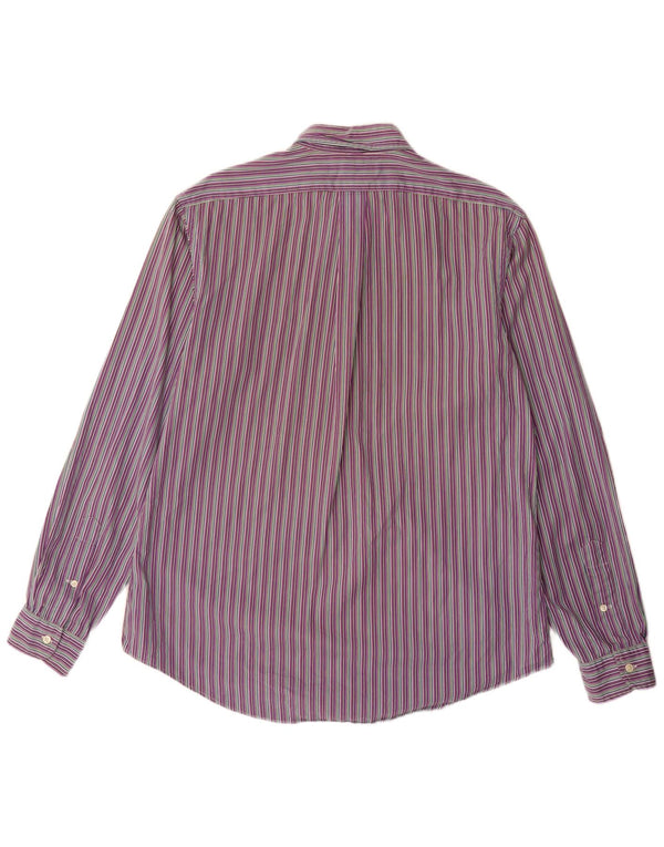 Polo Ralph Lauren Mens Custom Fit Shirt Large Purple Pinstripe Cotton