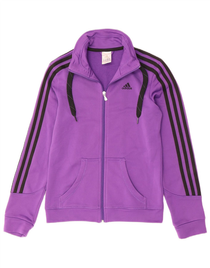 ADIDAS Womens Tracksuit Top Jacket UK 10 Small Purple Polyester