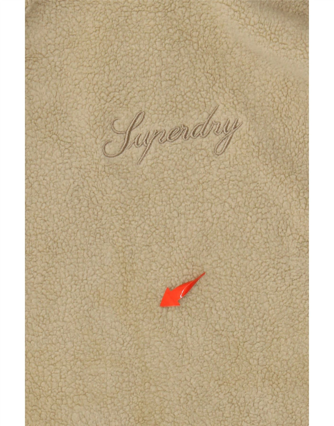 SUPERDRY Womens Oversized Hooded Fleece Jumper UK 6 XS Beige Polyester