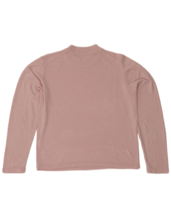 Marks & Spencer Womens Crew Neck Jumper Sweater UK 16 Large Pink Acrylic