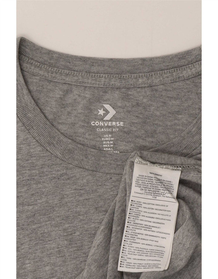 Converse Womens T-Shirt Top UK 12 Medium Grey Cotton