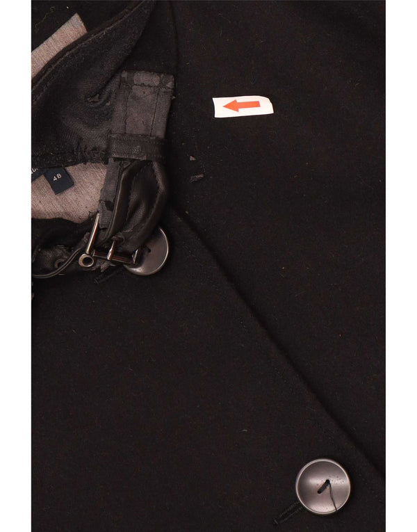 Armani Jeans Womens Overcoat IT 48 XL Black Wool