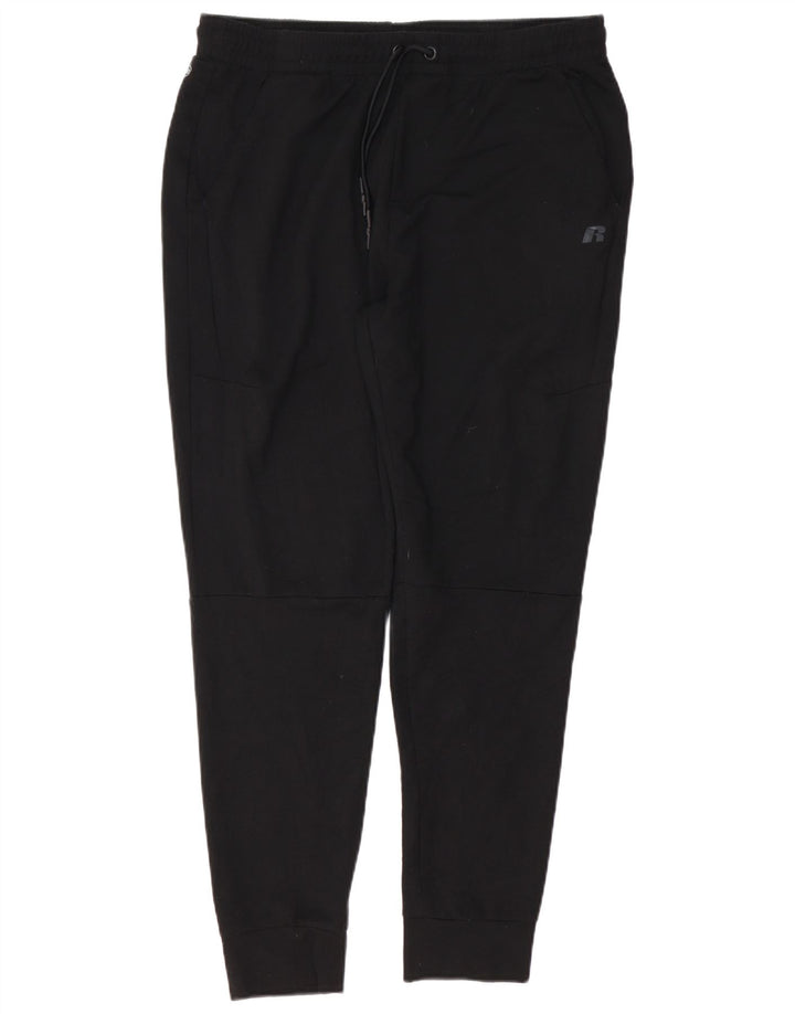 RUSSELL ATHLETIC Mens Tracksuit Trousers Joggers Large Black Polyester