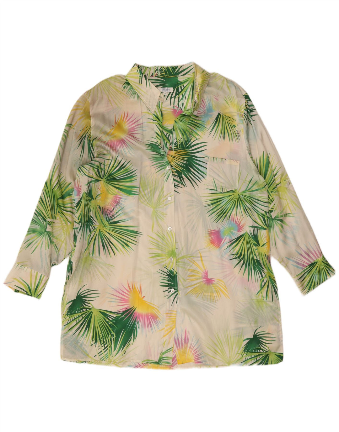 Escada Womens Shirt Blouse UK 18 XL Multicoloured Floral Silk