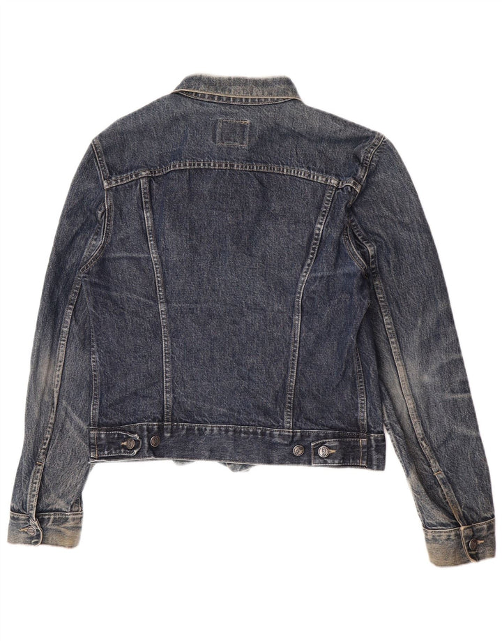 Gas Womens Denim Jacket UK 14 Medium Navy Blue Cotton