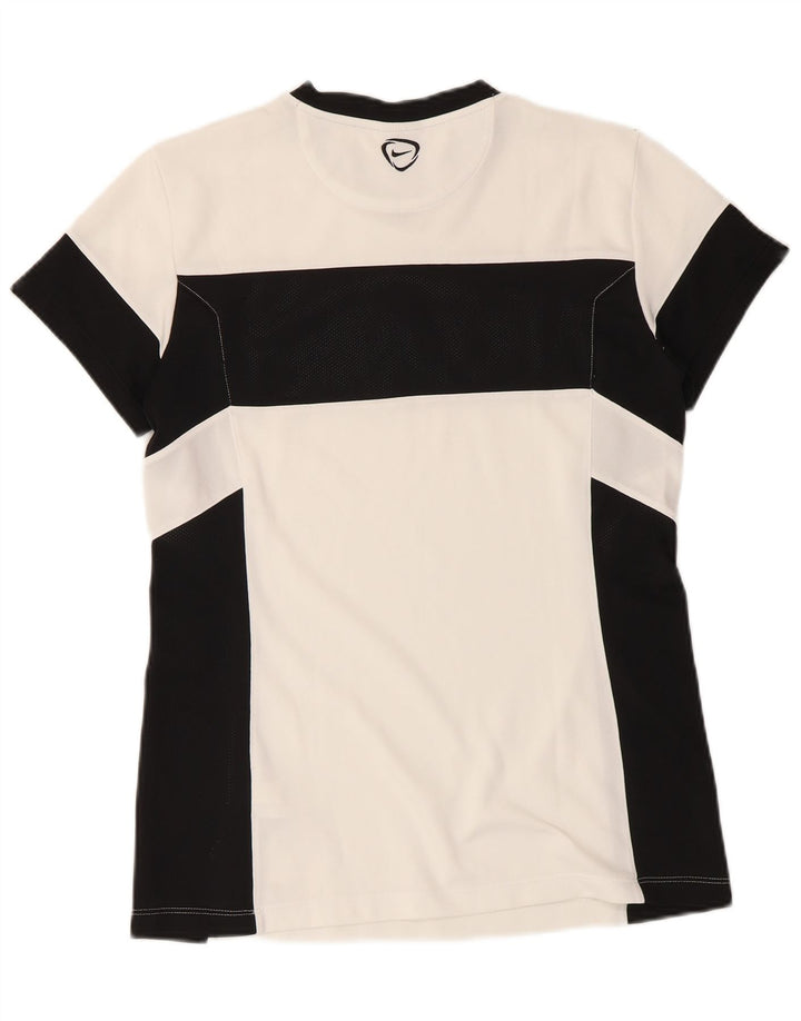 Nike Mens Dri Fit T-Shirt Top Medium White Colourblock Polyester
