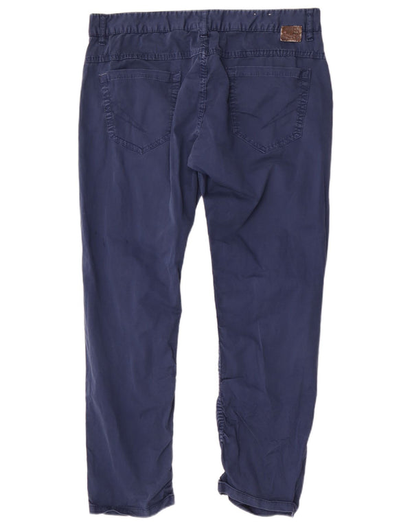 Zara Mens Slim Casual Trousers EU 46 XL W36 L27 Blue Cotton