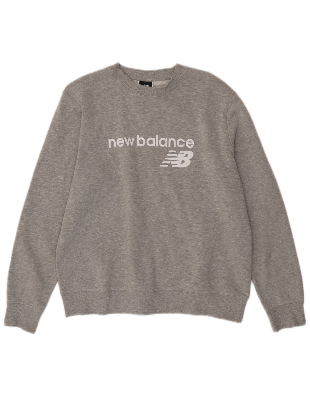 NEW BALANCE Womens Graphic Sweatshirt Jumper UK 16 Large Grey Cotton