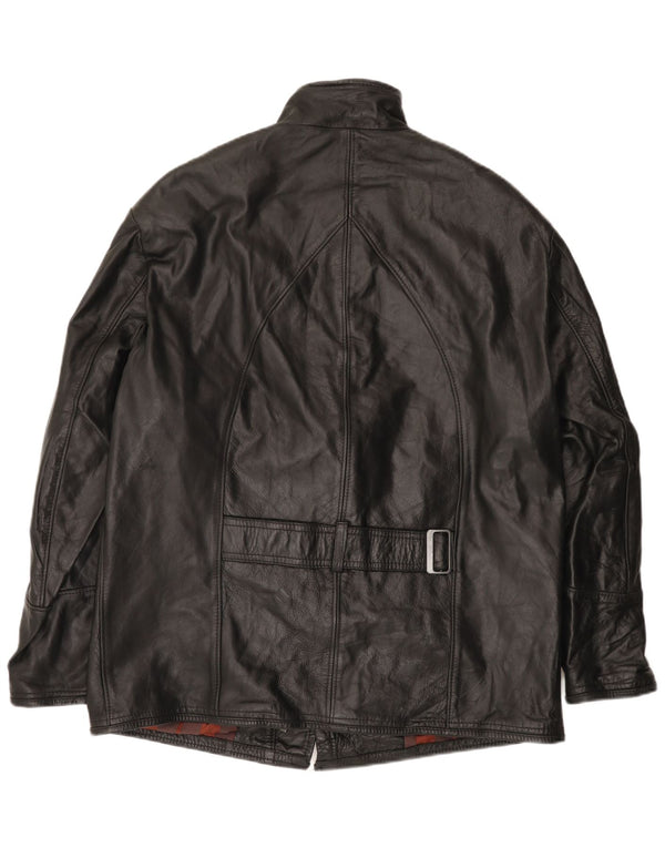 VINTAGE Mens Leather Jacket UK 42 XL Black