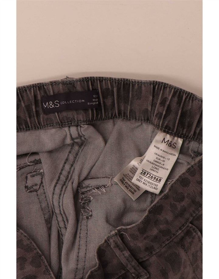 Marks & Spencer Womens Chino Trousers UK 12 Medium W30 L28 Grey