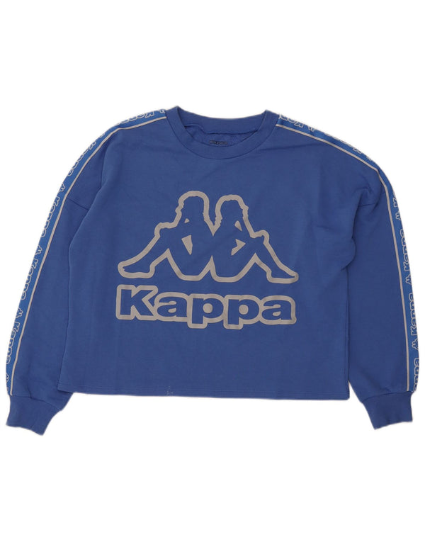 Kappa Womens Tezenis Graphic Oversized Sweatshirt Jumper UK 14 Medium Blue