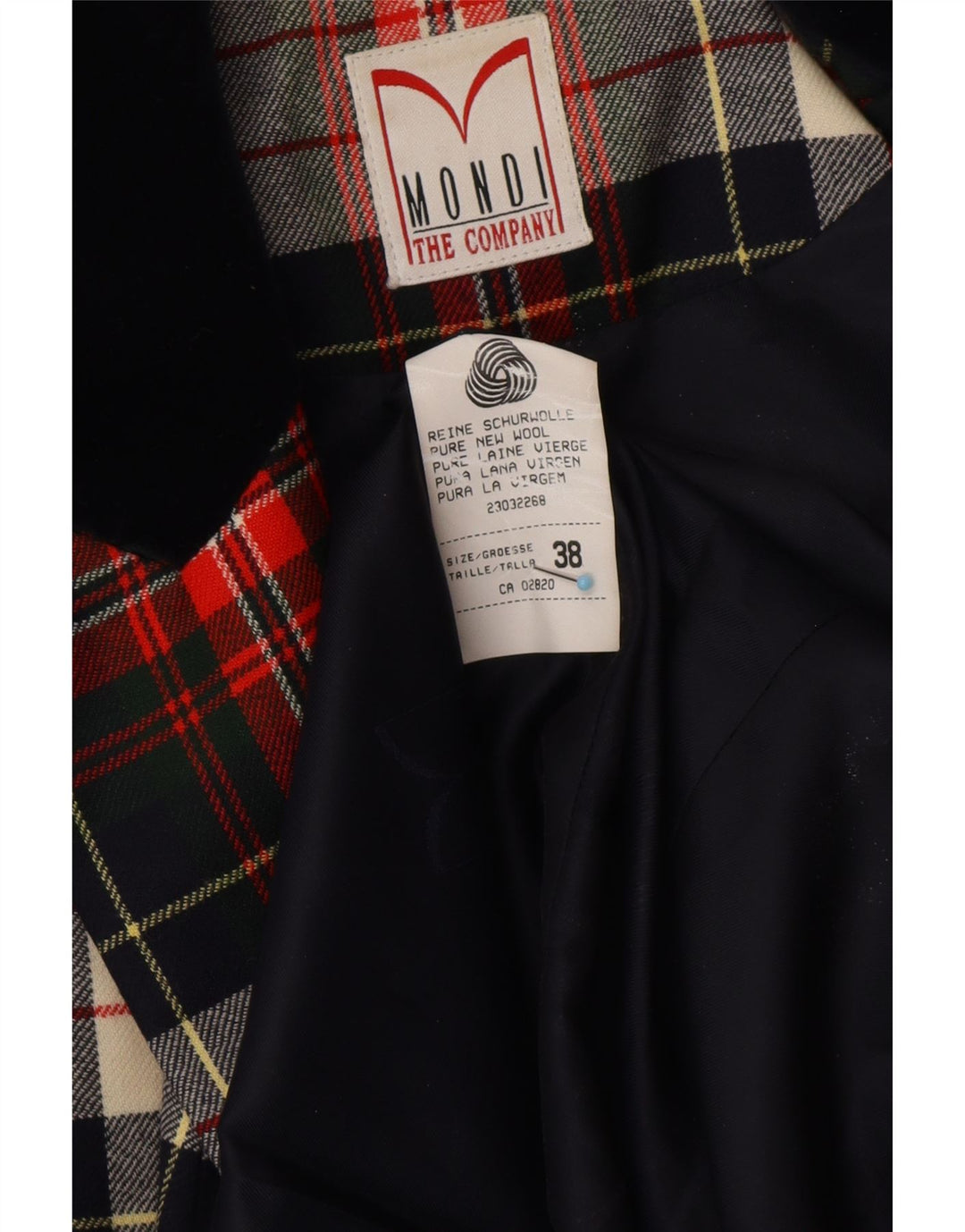 MONDI Womens Longline Blazer Jacket EU 38 Medium Red Plaid Classic